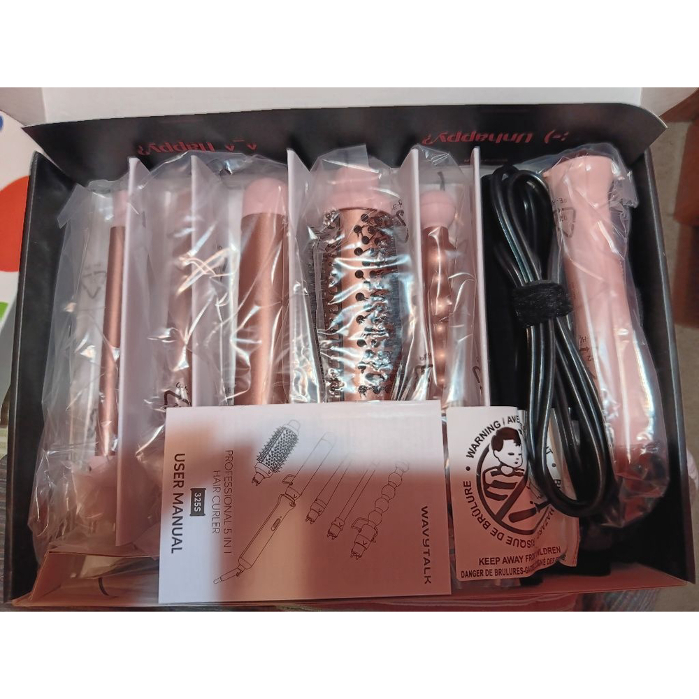 Wavytalk 5 in 1 Curling Iron Wand Set Brush & 4 Interchangeable Ceramic Wands - Picture 9 of 14